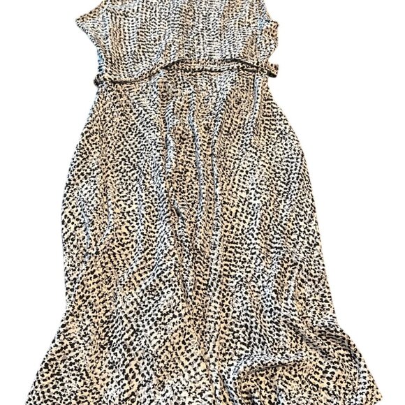 Nanette Lapore Black & White Animal Print Sleeveless Dress w/Tie Waist Size 8 - Picture 7 of 7